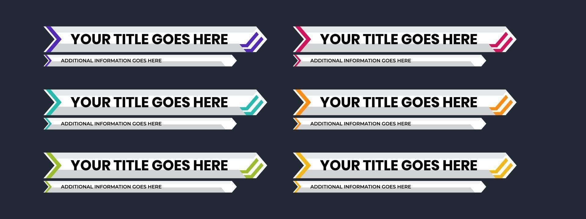 Lower third with best white modern design. Twitch overlay title name bar display. vector