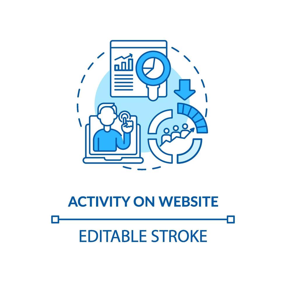 Activity on website blue concept icon vector