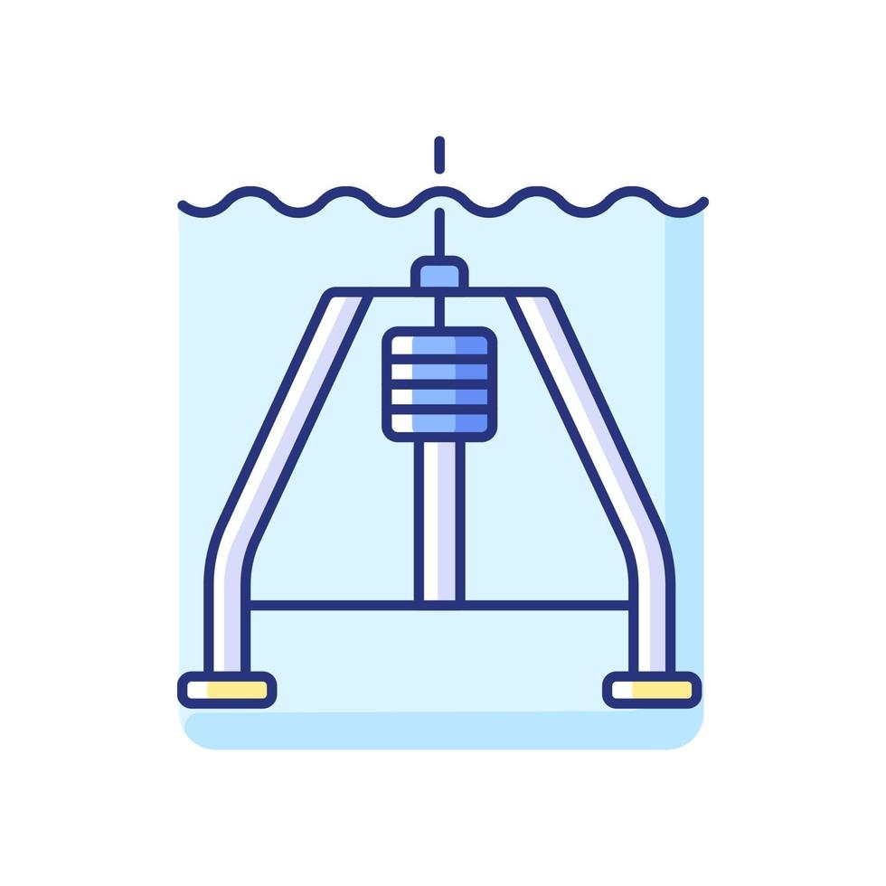 Hydraulically damped gravity corer RGB color icon vector