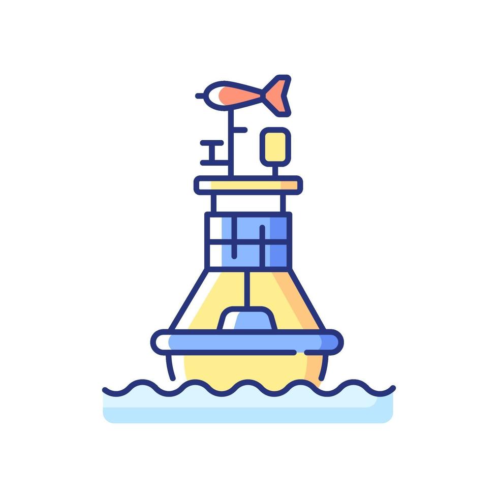 Weather buoy RGB color icon vector