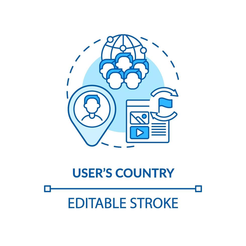 User country blue concept icon vector