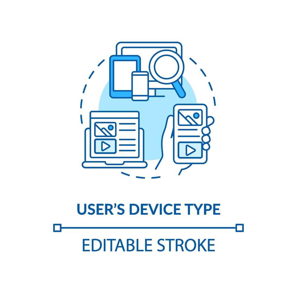 User device type blue concept icon vector