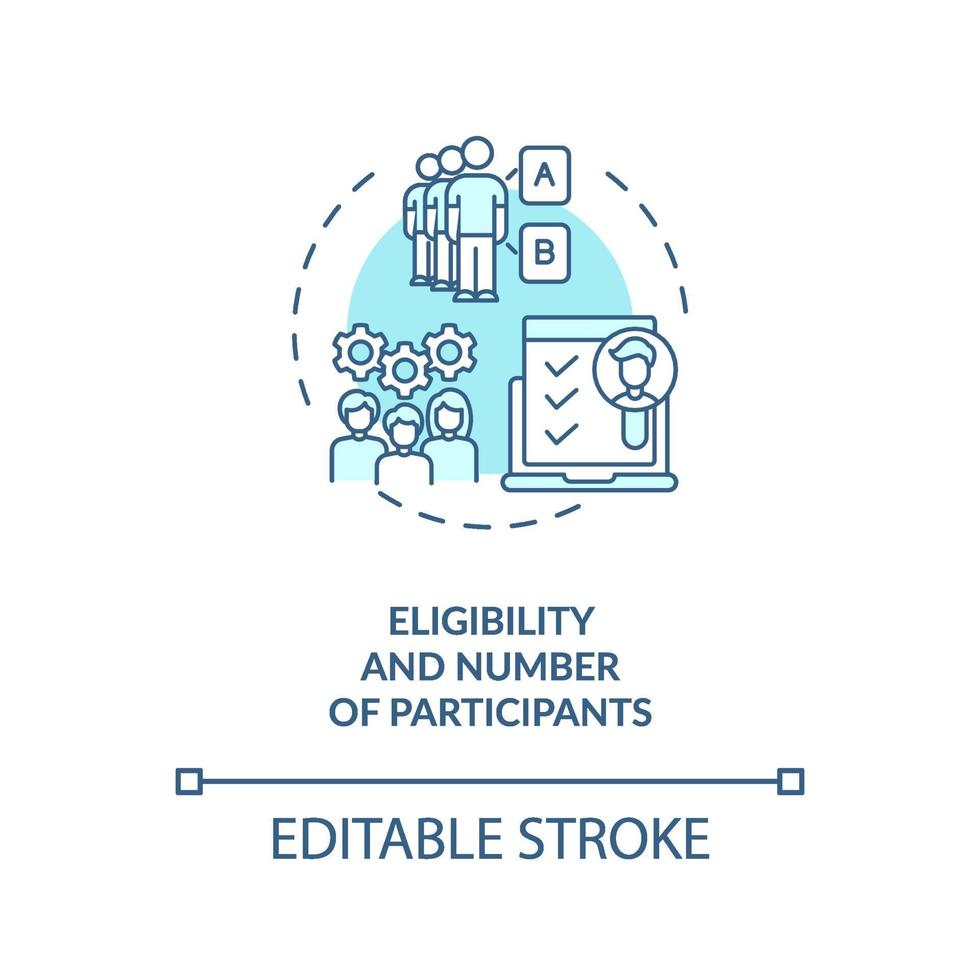 Eligibility and participants number concept icon vector