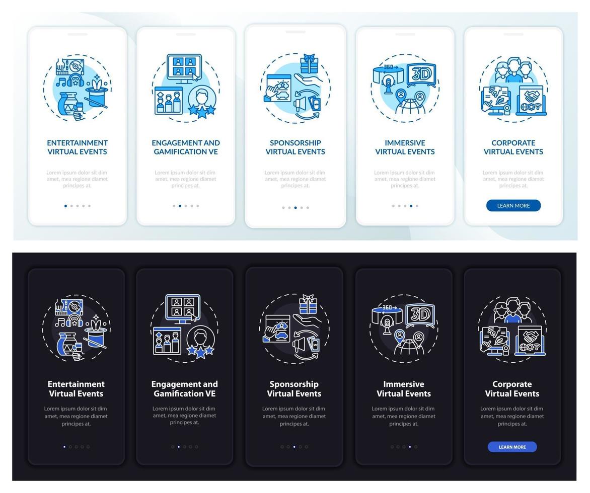 Download Distant meetings types onboarding mobile app page screen ...