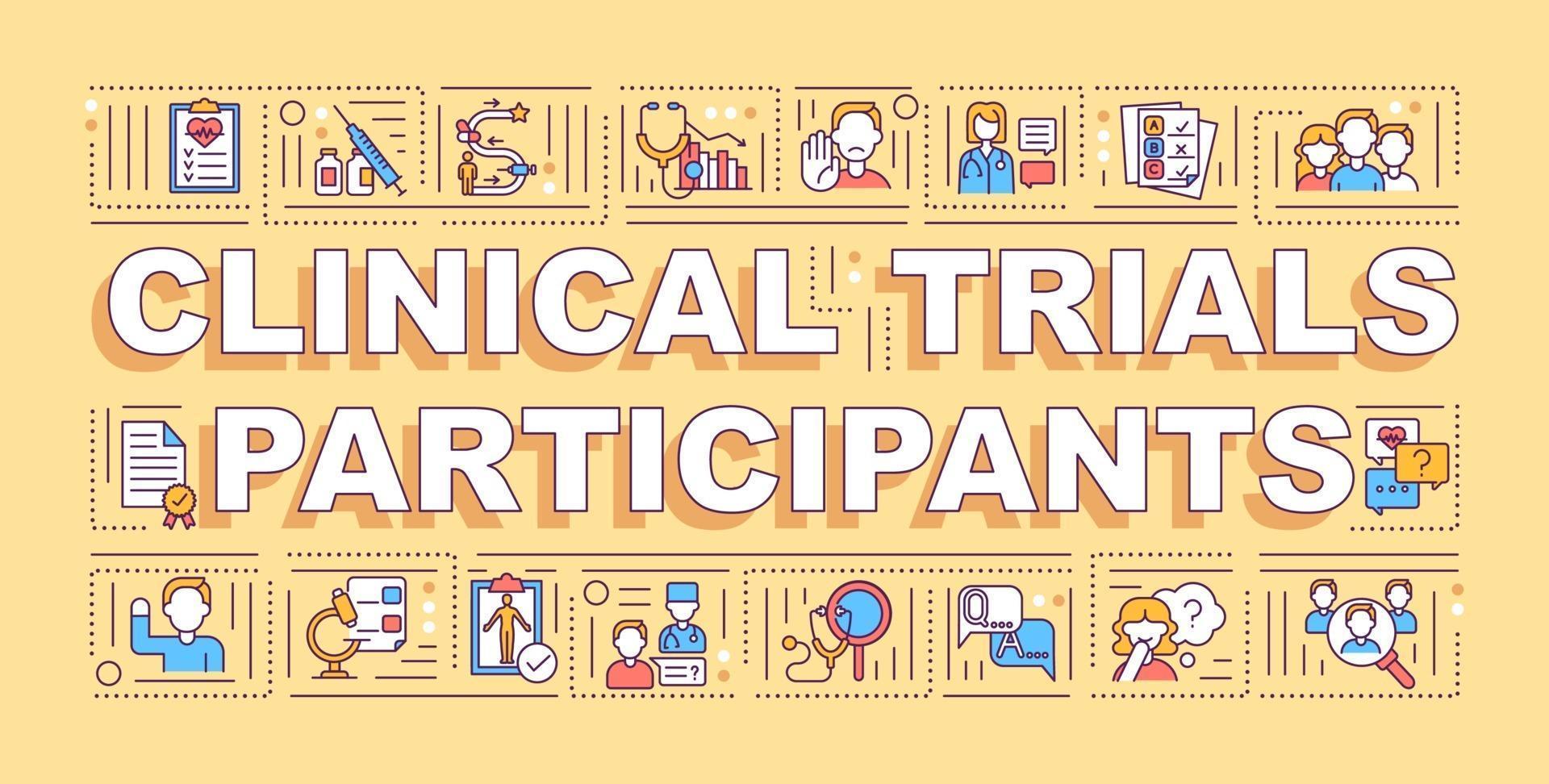 Clinical trial participants word concepts banner vector