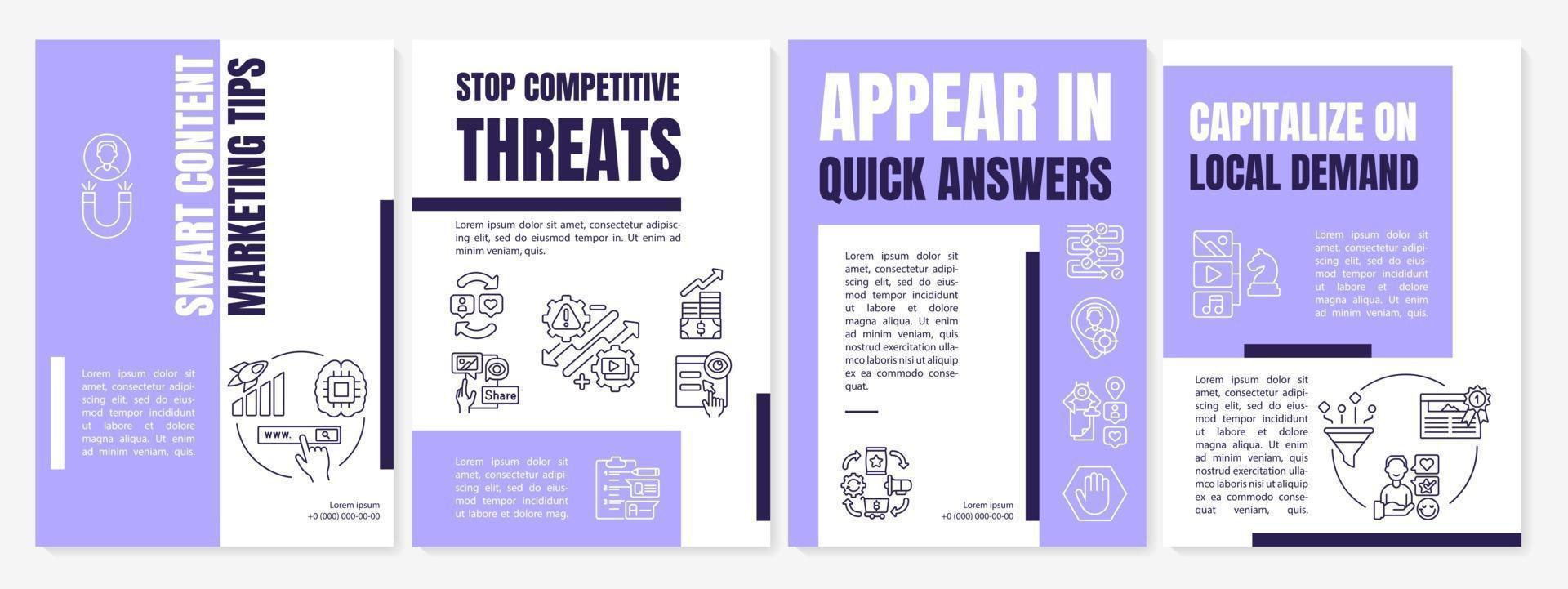 Smart content marketing tips brochure template vector