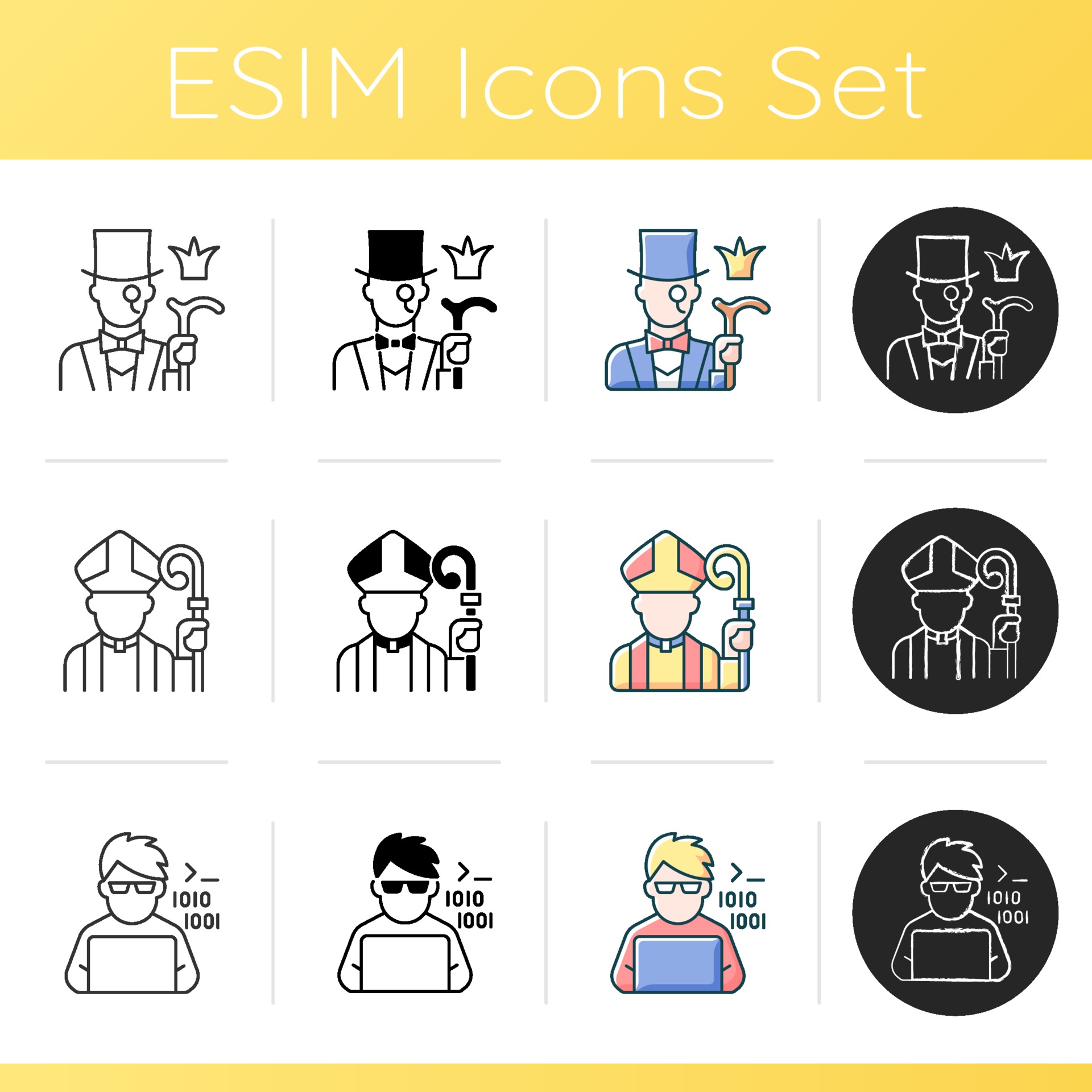 Social status types icons set 2248046 Vector Art at Vecteezy