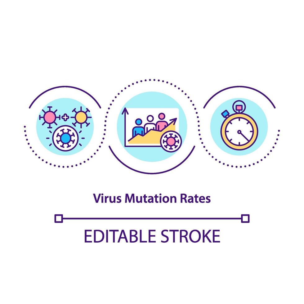 Ícono de concepto de tasas de mutación de virus vector