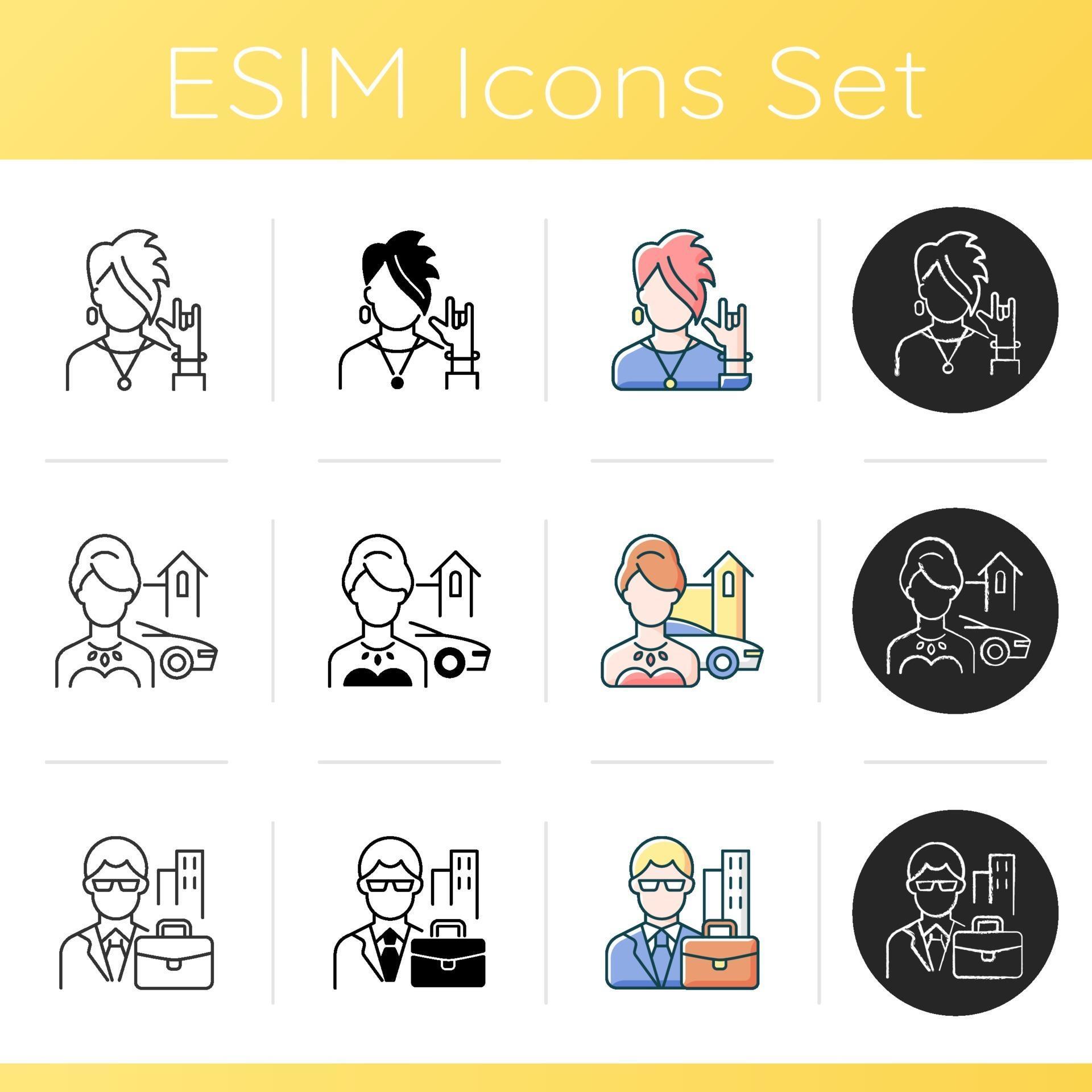 Social status icons set 2248052 Vector Art at Vecteezy