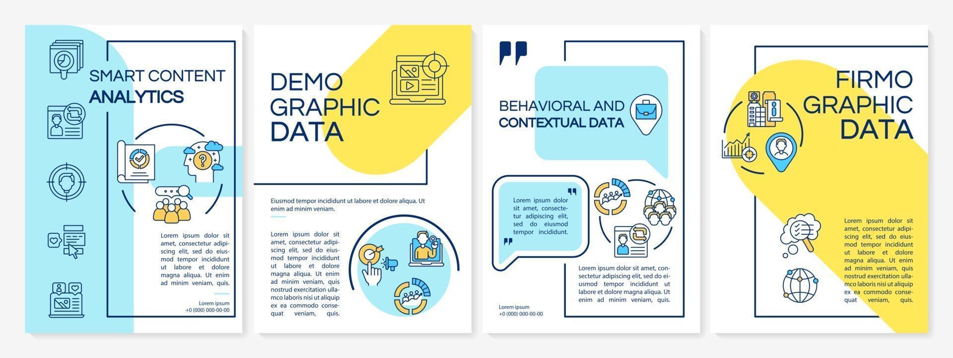 Smart content analytics brochure template vector