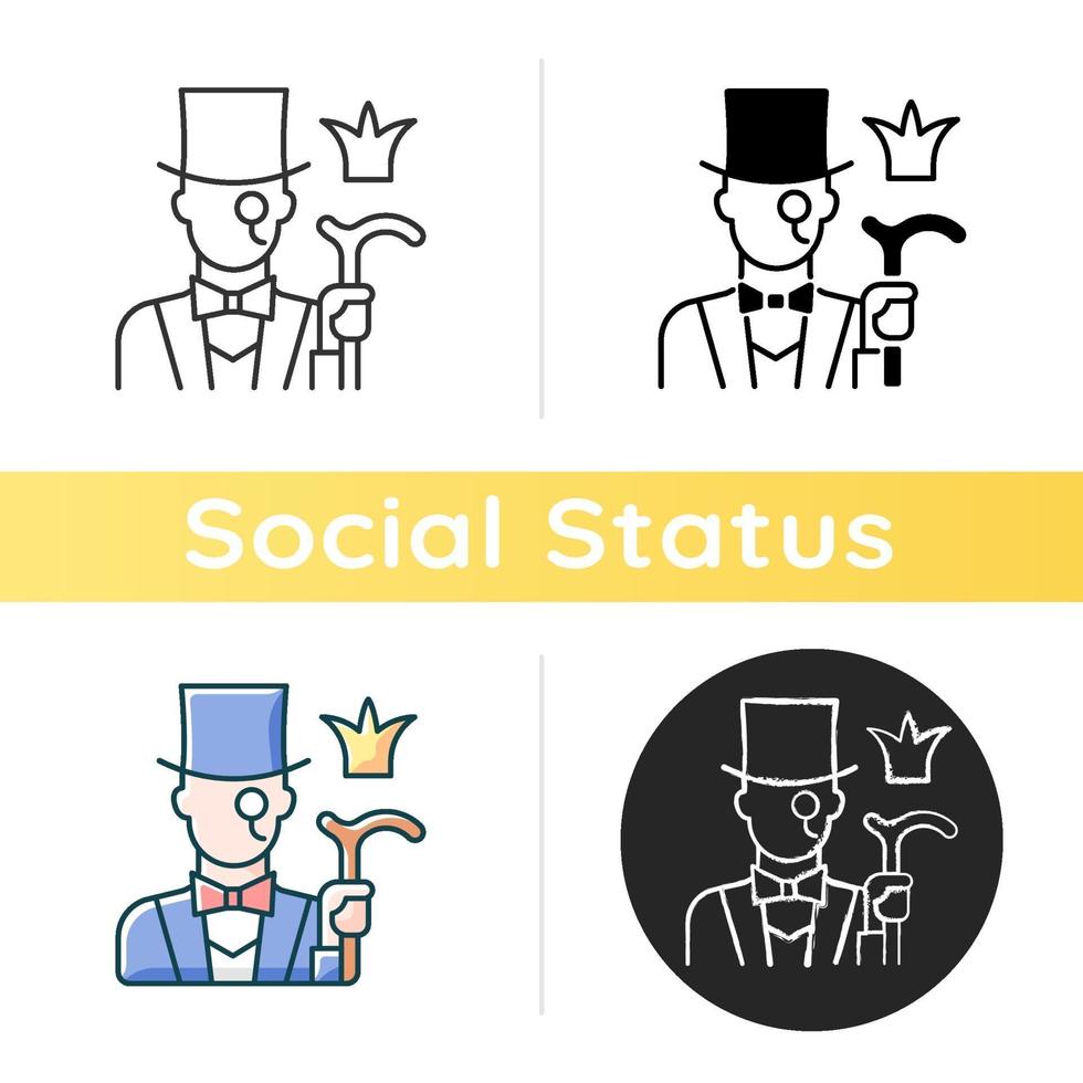 Aristocratic elite icon vector