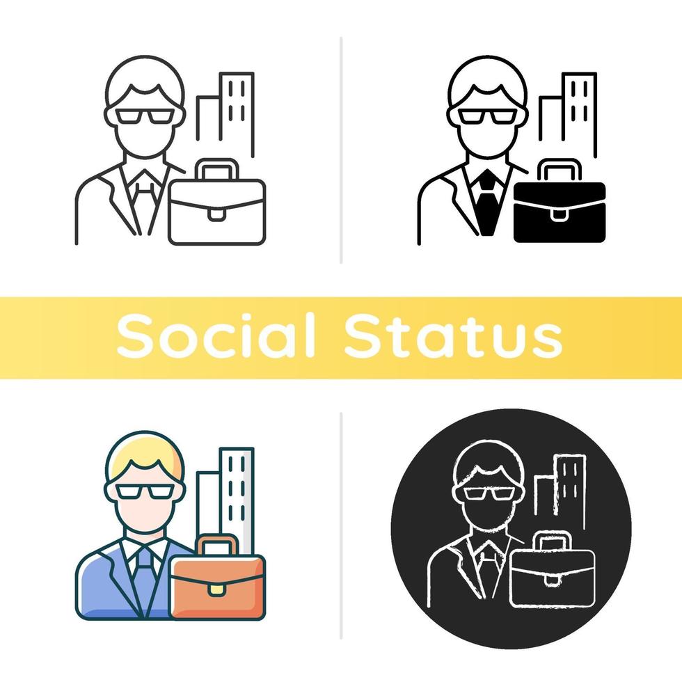 White collar worker icon vector