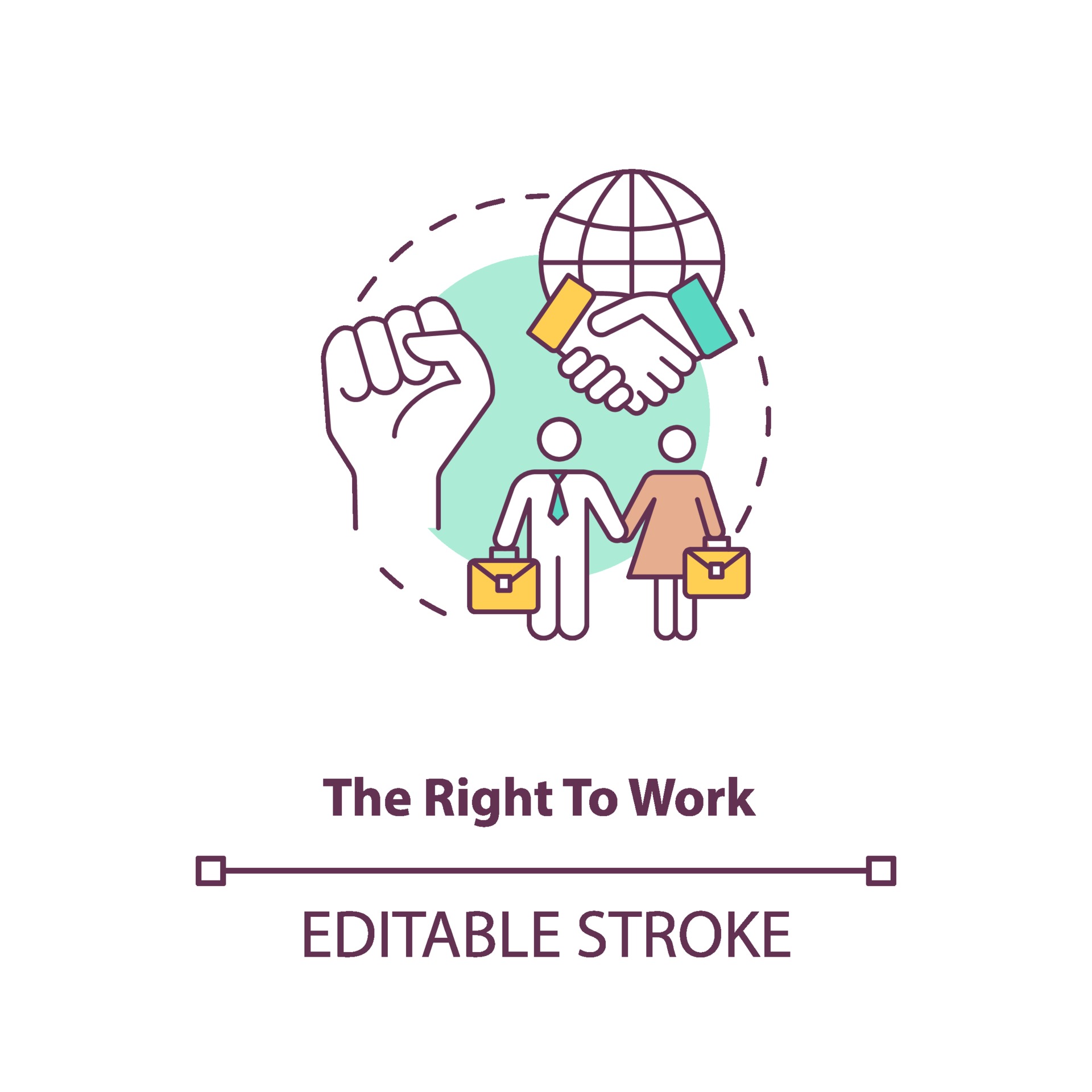 The right to work concept icon 2248128 Vector Art at Vecteezy