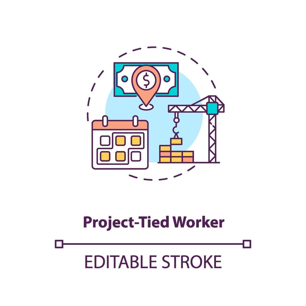 Project tied worker concept icon vector