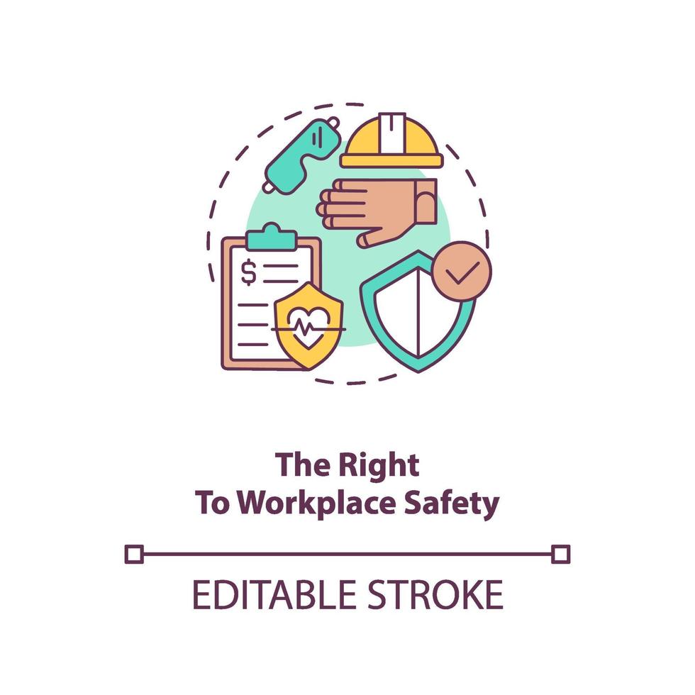 The right to workplace safety concept icon vector