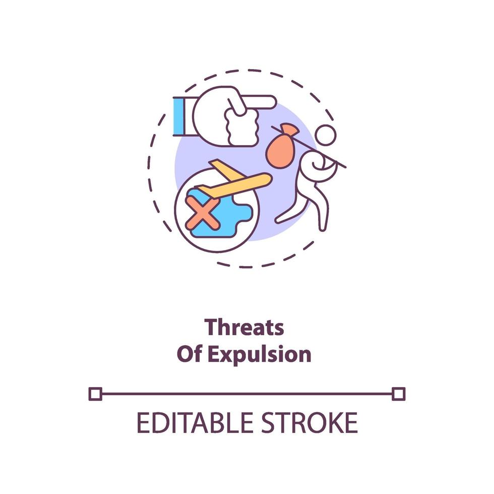 Threats of expulsion concept icon vector