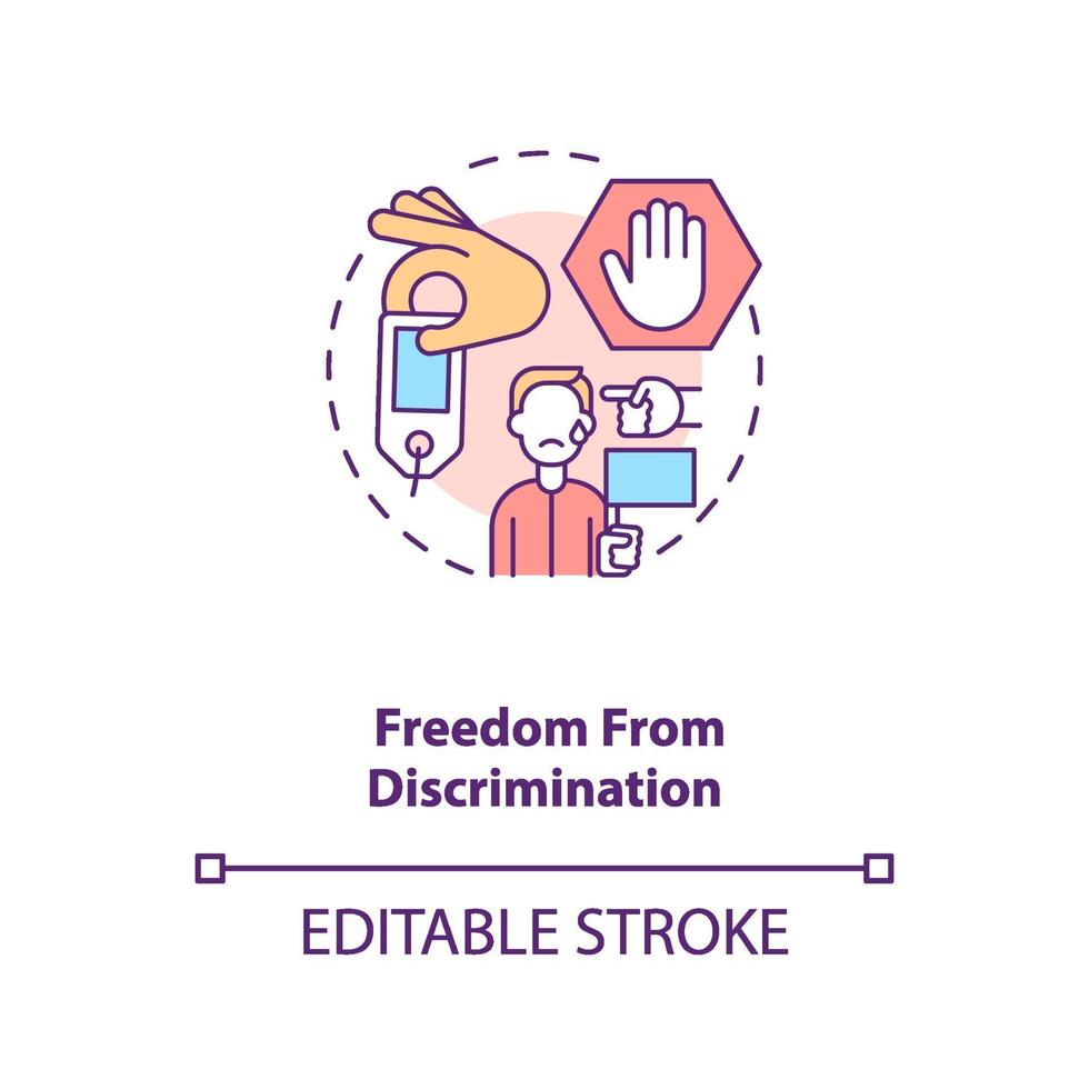 Freedom from discrimination concept icon vector