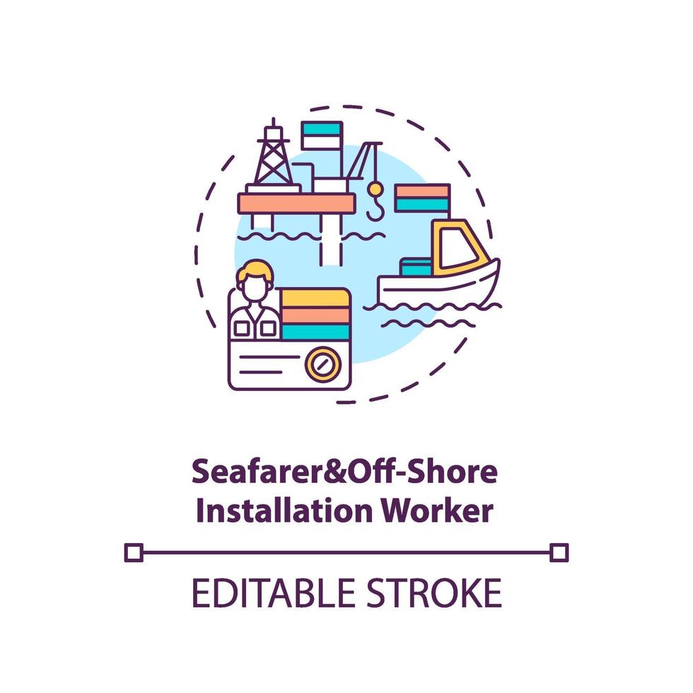Seafarer and offshore installation worker concept icon vector