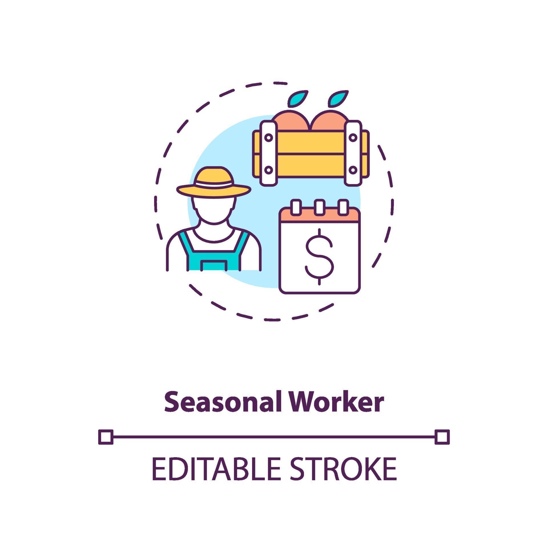 Seasonal worker concept icon 2248157 Vector Art at Vecteezy