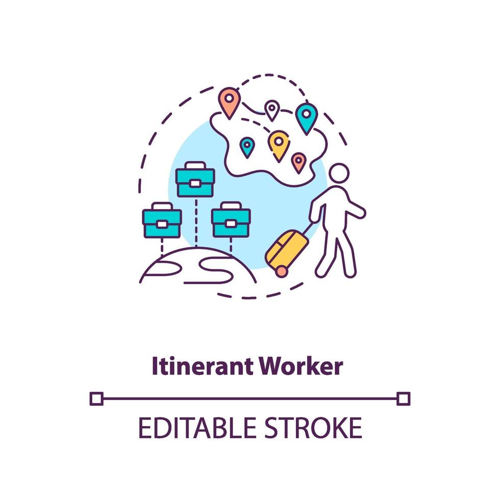 Itinerant worker concept icon vector