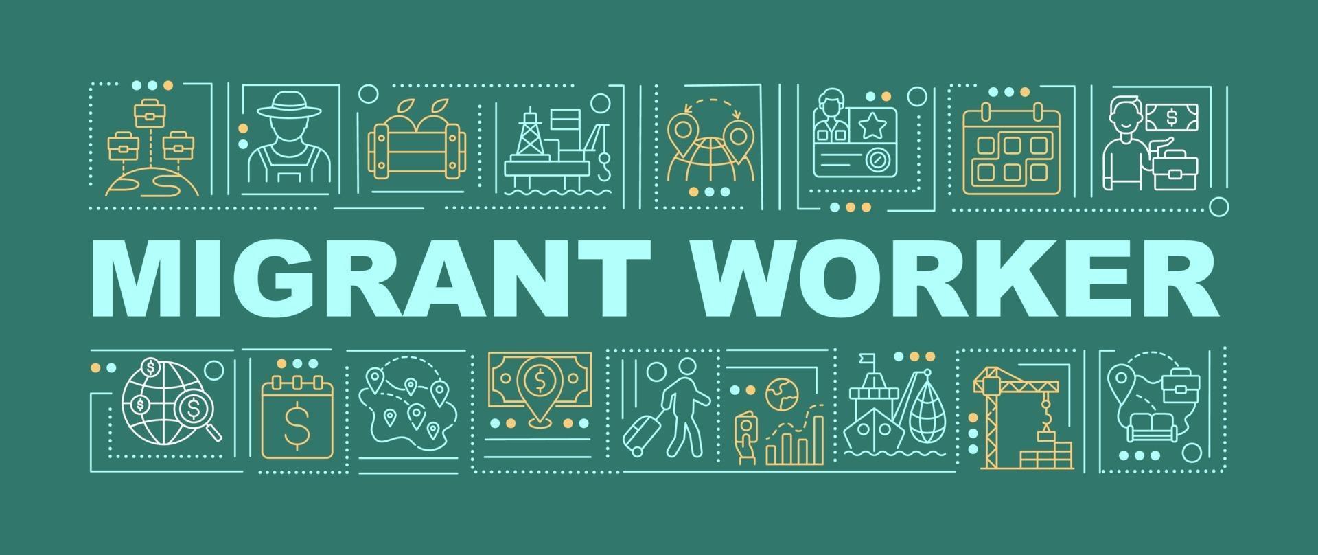 Migrant worker word concepts banner vector