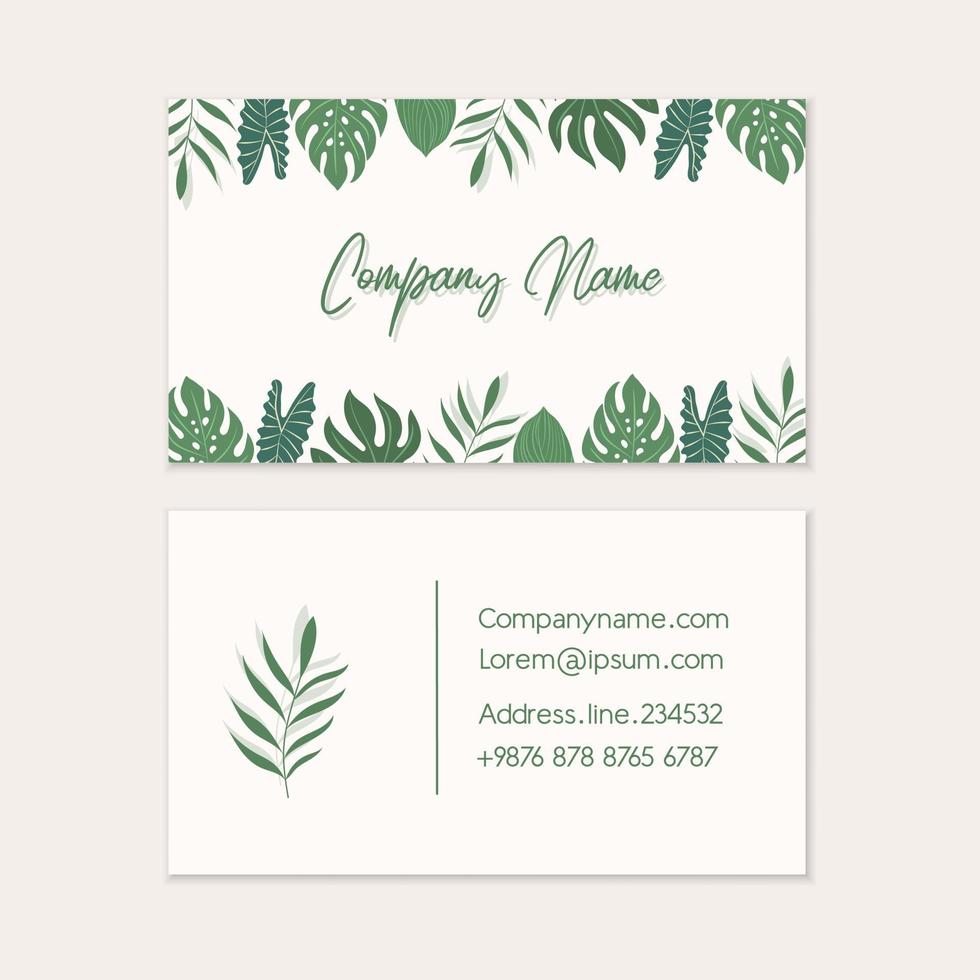 tropical business card template vector
