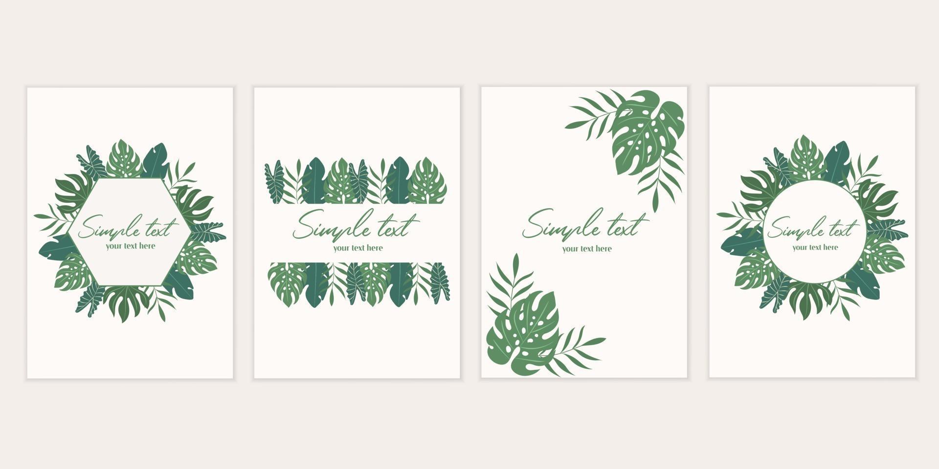 Tropical invitation card template vector