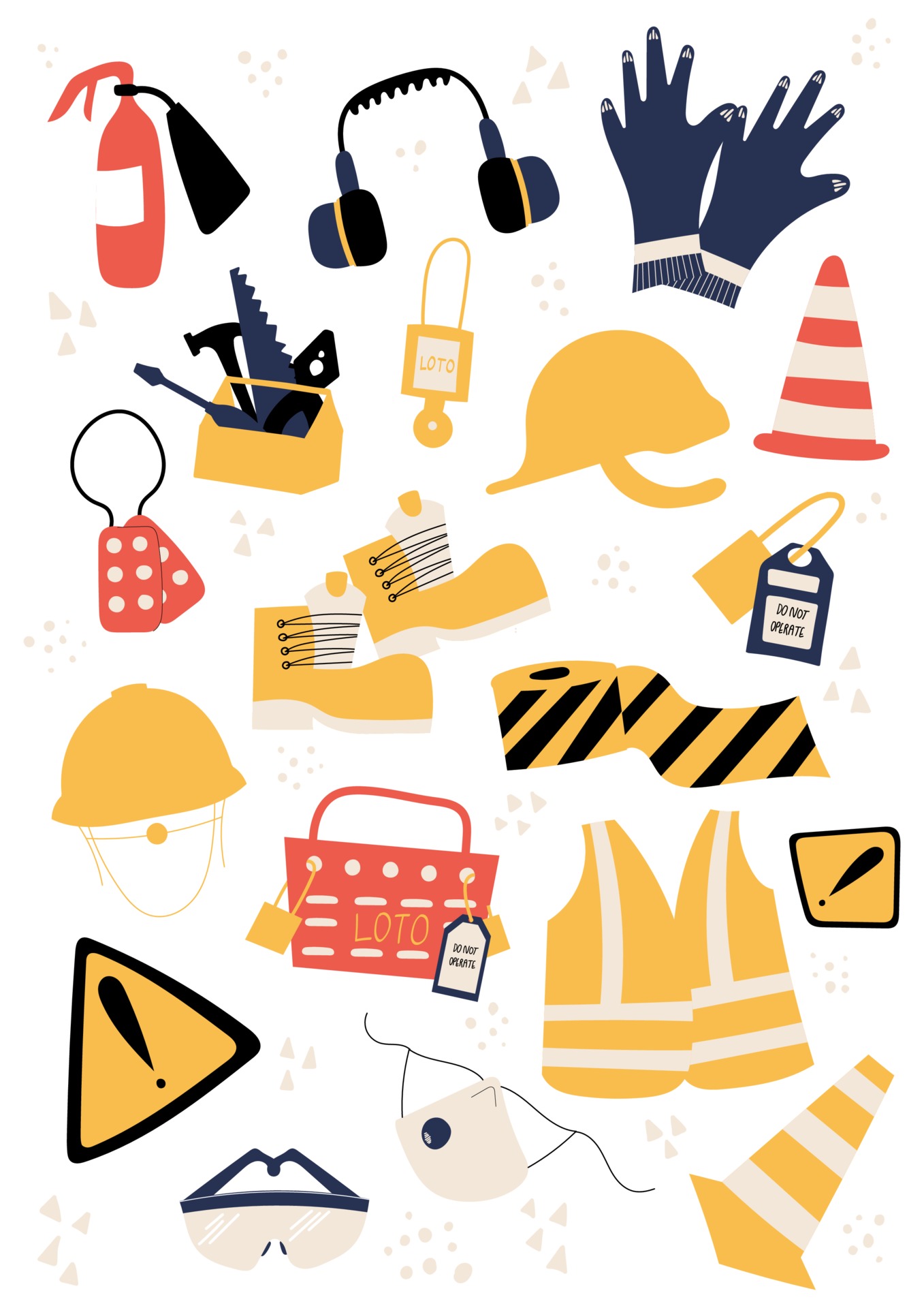 Safety equipment and PPE clipart 2248201 Vector Art at Vecteezy