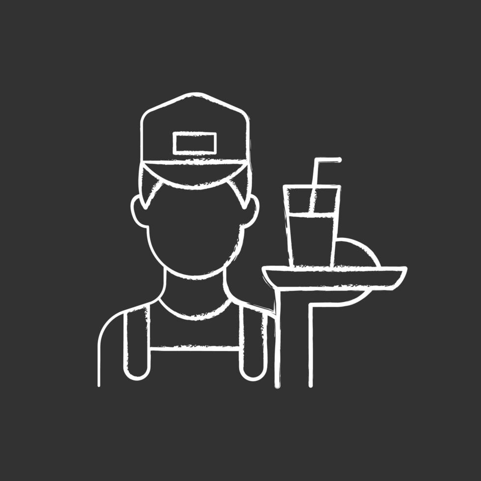 Working poor chalk white icon on black background vector