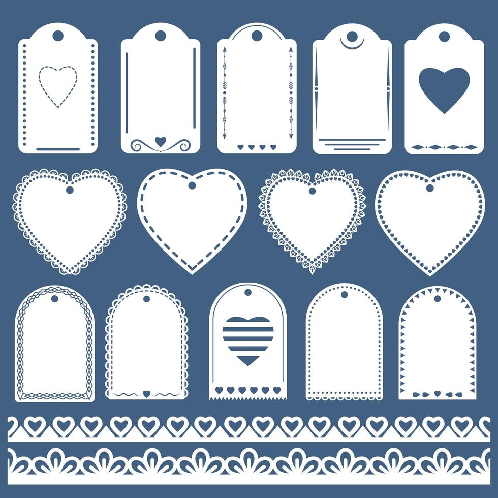 Set of white tags vector