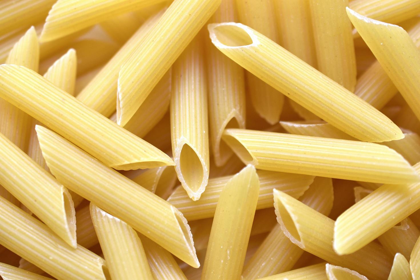 Yellow delicious pasta close-up from the store photo