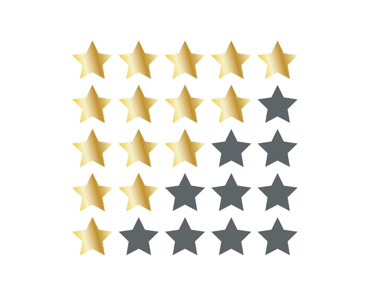 Five stars customer product rating review flat icon for apps and websites vector