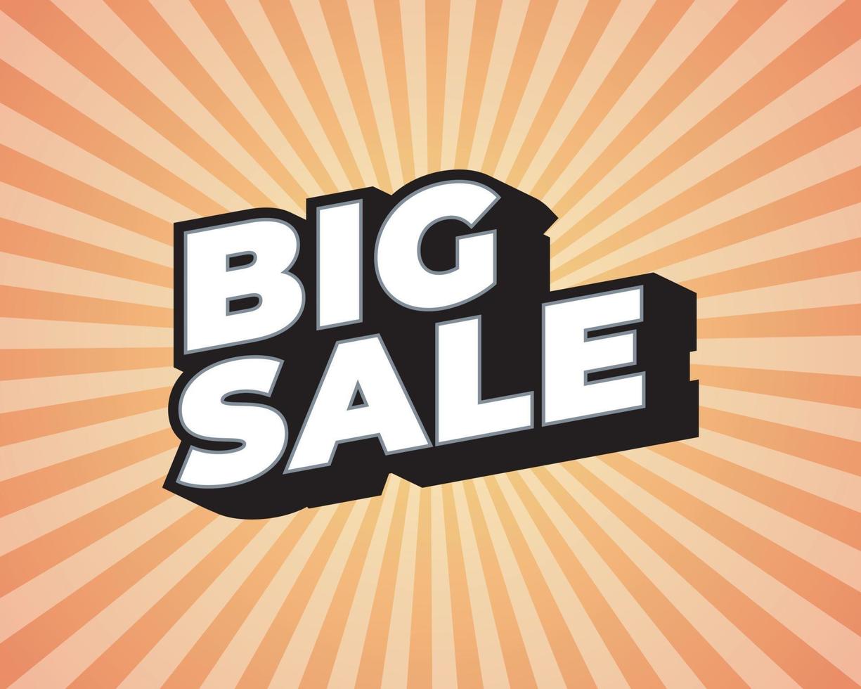 Big Summer Sale, poster design template, flyer size, vector illustration.