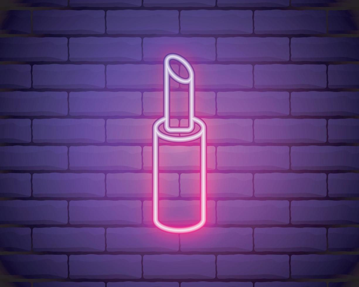 lipstick line neon icon vector