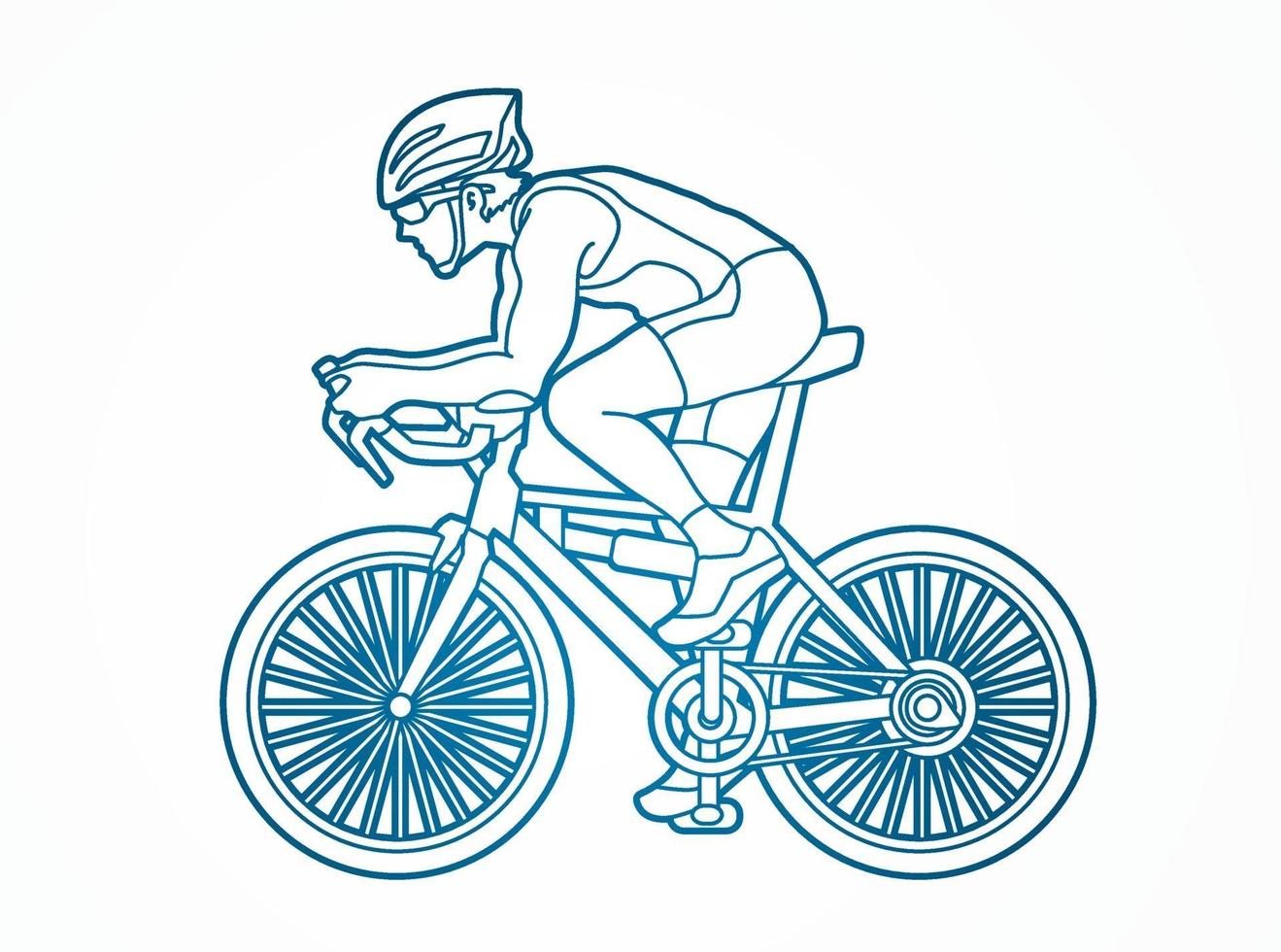 Bicycle Sport Action Outline vector