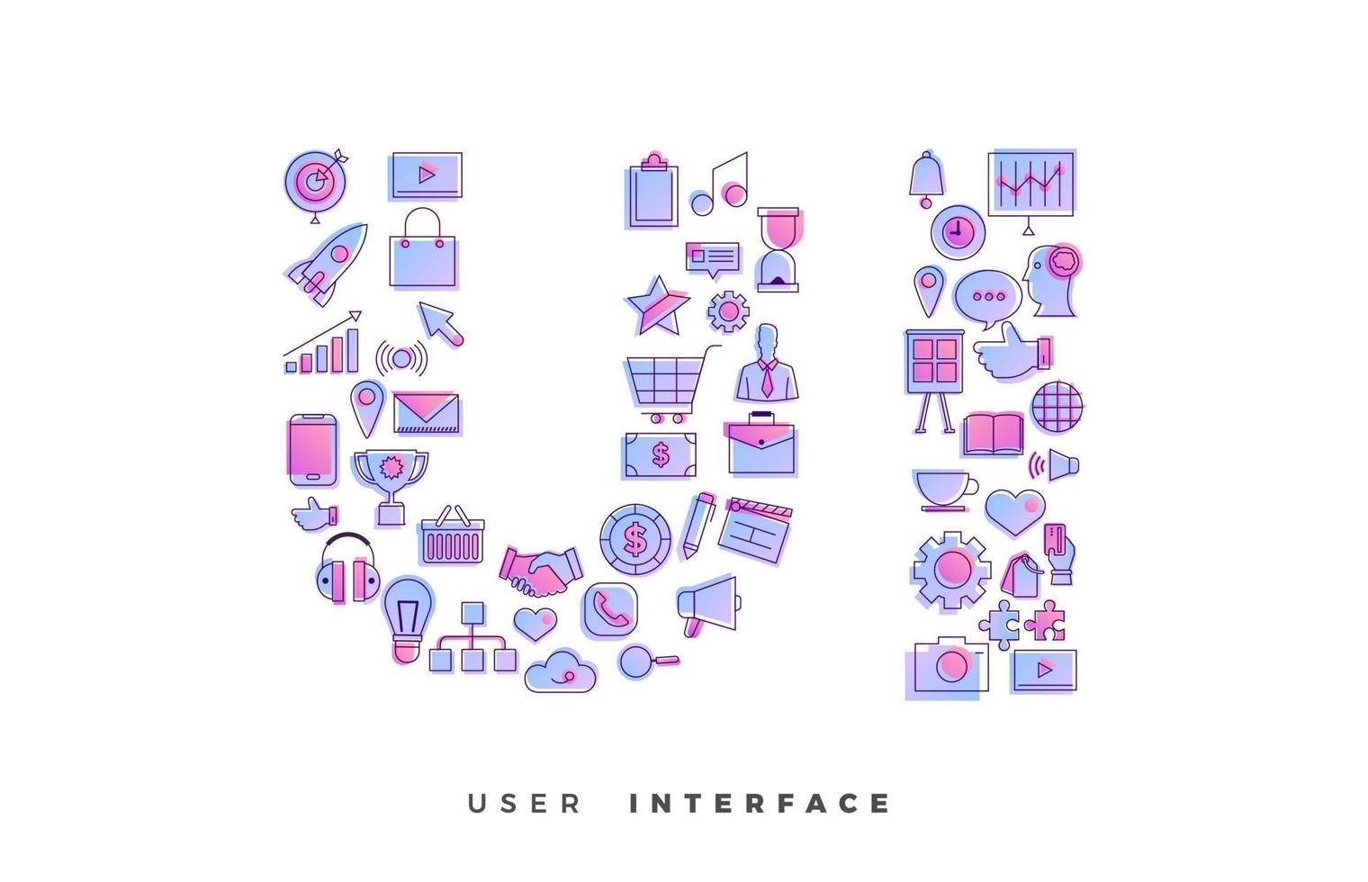 UI icon collage vector