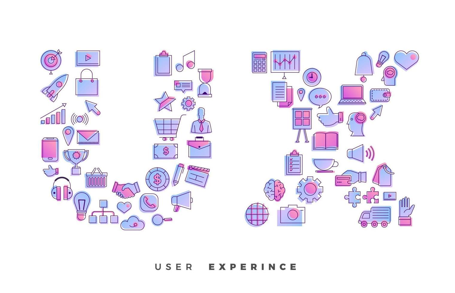 ux icono collage vector