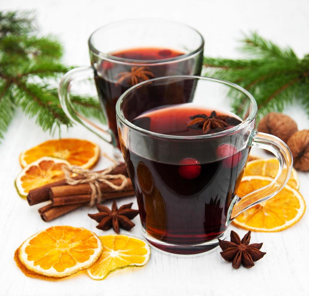 Mulled wine on a table photo