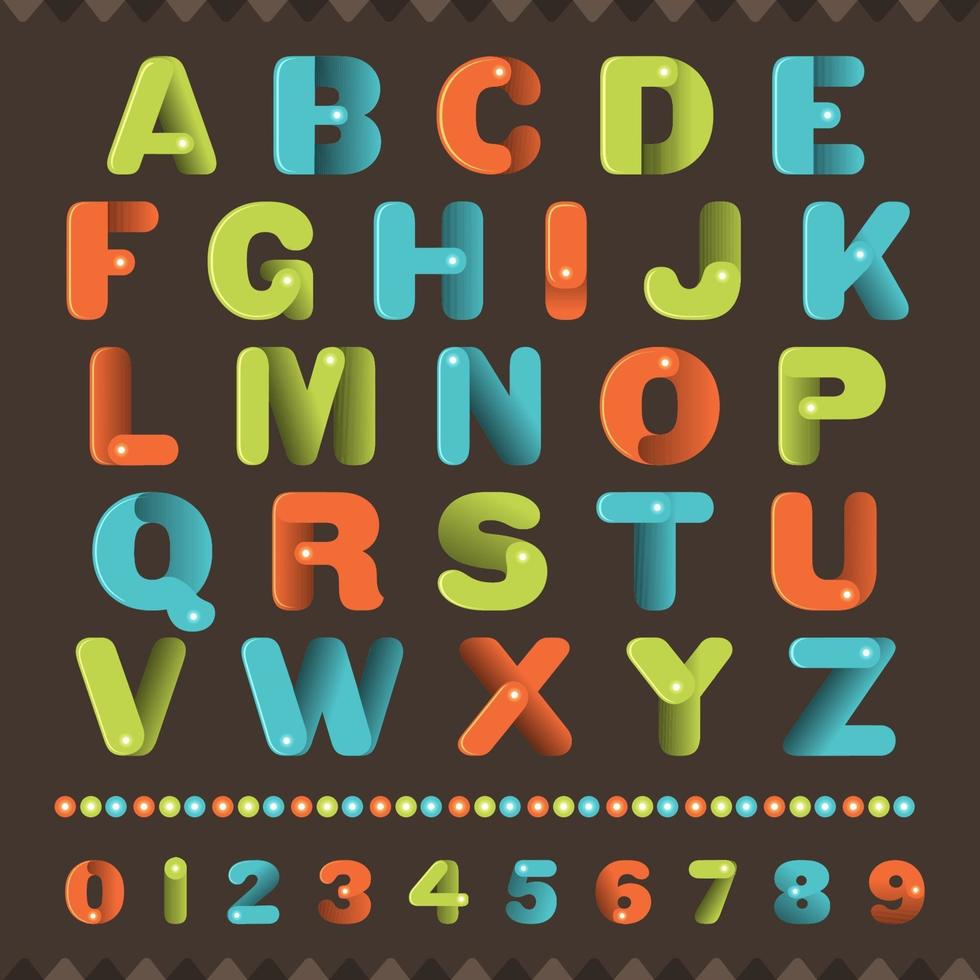 Colorful 3d alphabet set vector