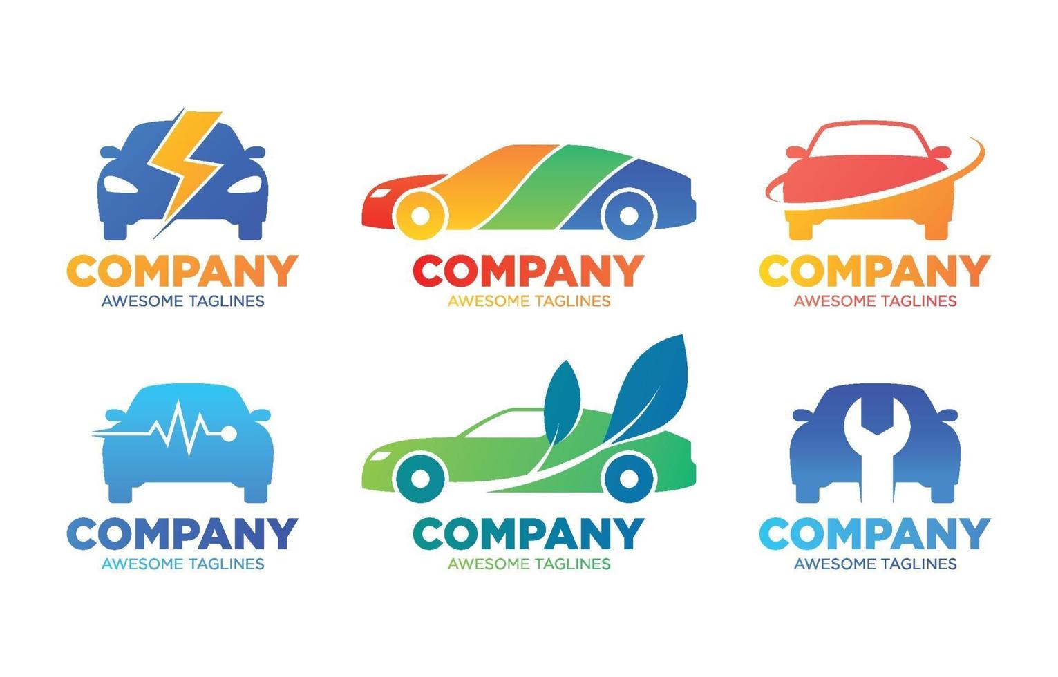 plantilla de logotipo de coche colorido vector