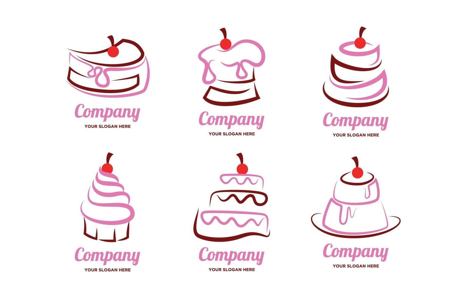 Cute Cake Logo Concept vector