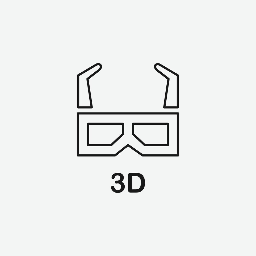 movie glasses vector icon symbol for website and mobile app