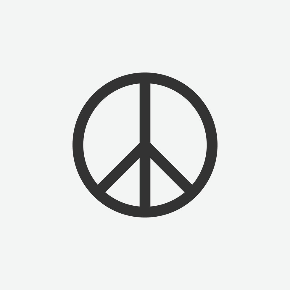 vector de icono de paz. pacifismo, símbolo de estilo plano pacifista