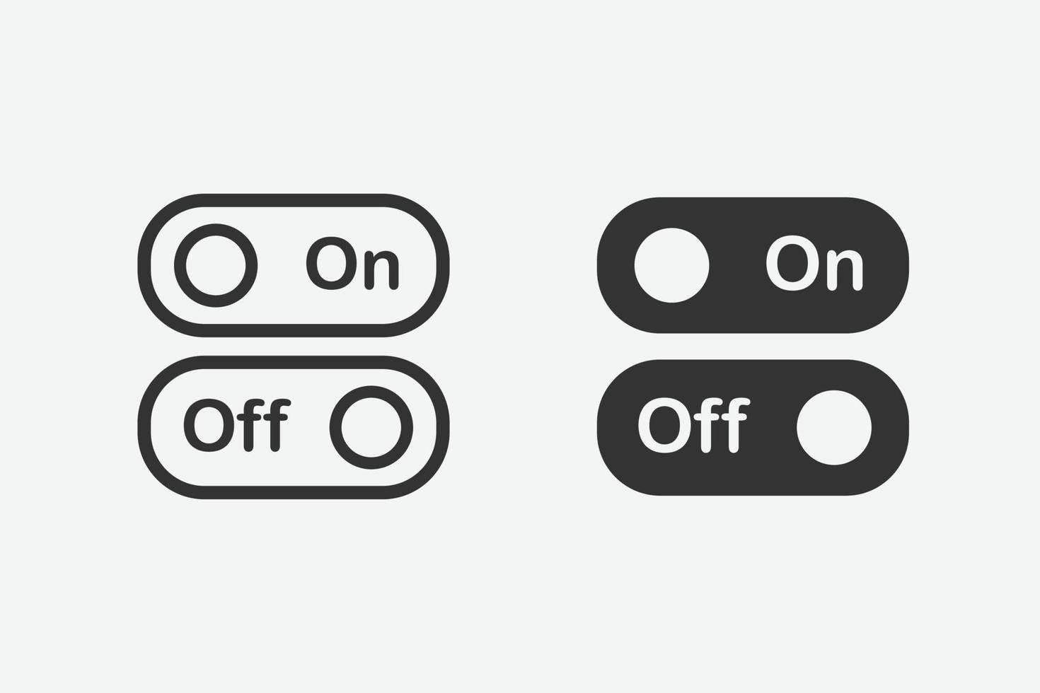 On and off icon. Switch button vector symbol