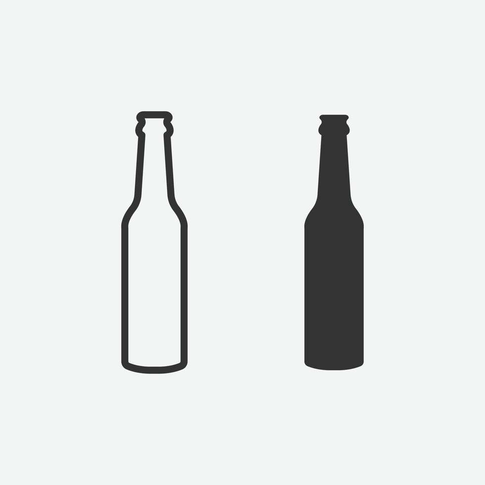 outlined vector of bottle icon flat style sign