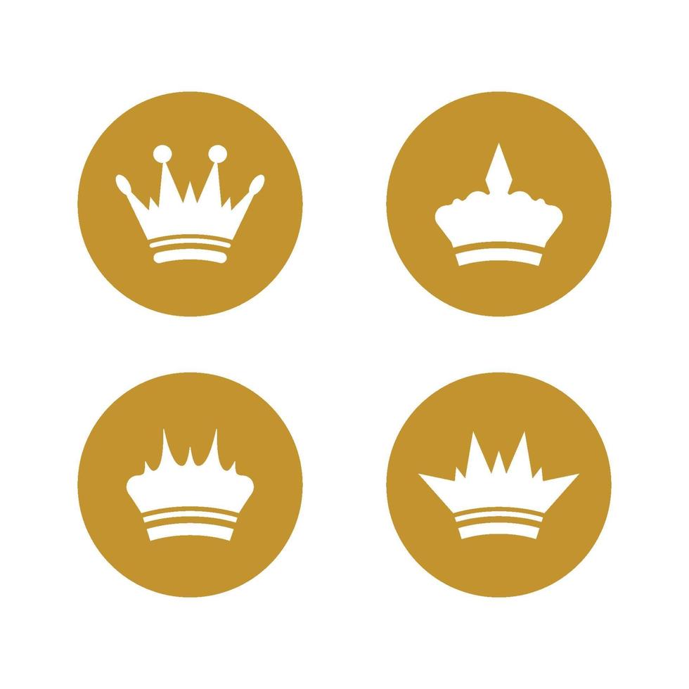 icono de vector de plantilla de logotipo de corona