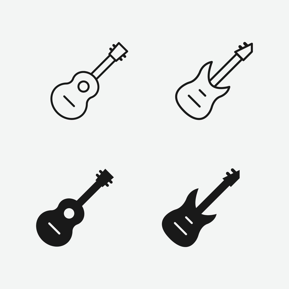 Ilustración vectorial de icono aislado de guitarra vector