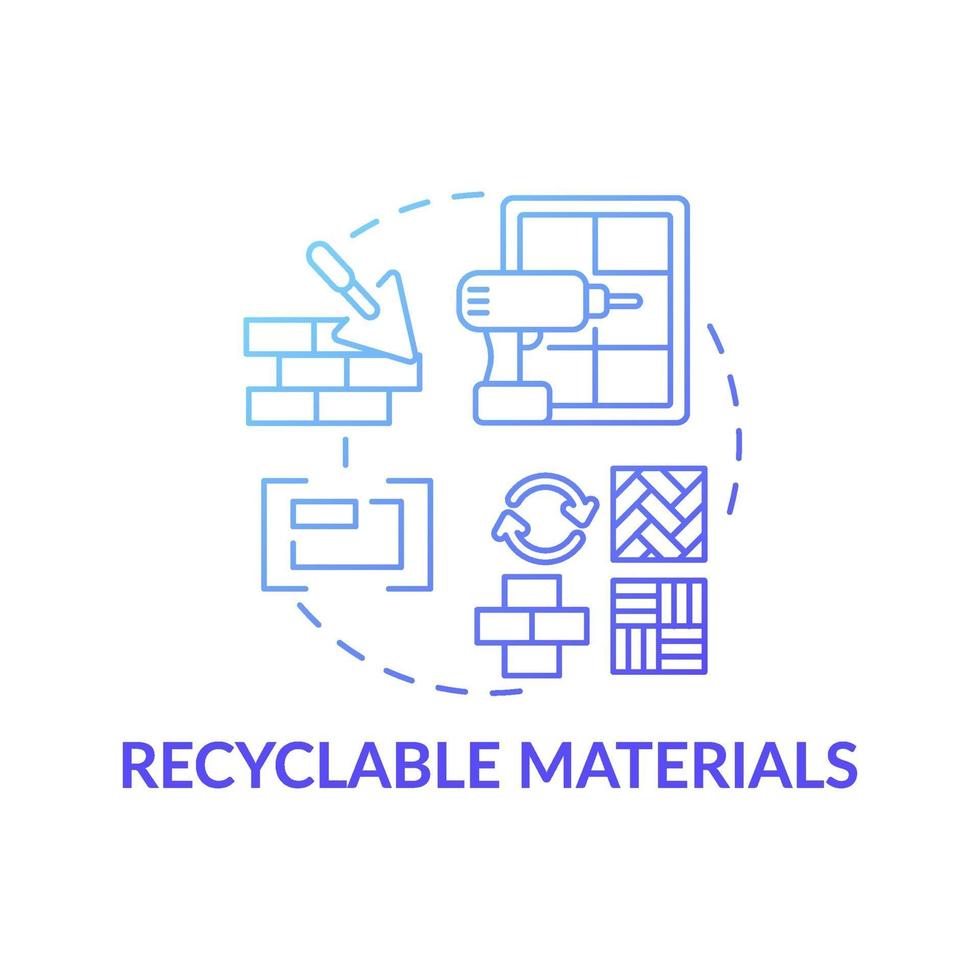 icono de concepto de materiales reciclables vector