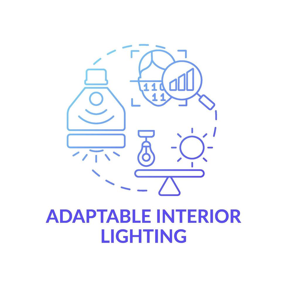 Adaptable interior lighting concept icon vector