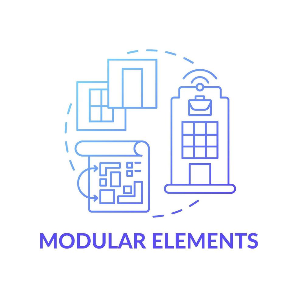 icono de concepto de elementos modulares vector